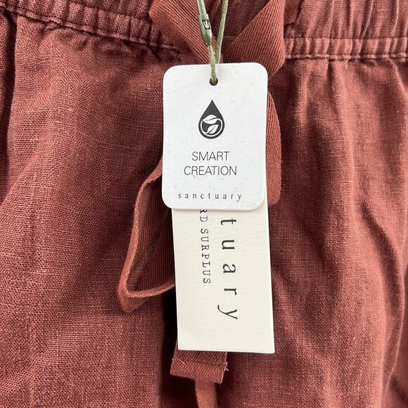 Sanctuary Women's 100% Linen Pull on Drawstring Shorts - Brown - XXL - NWT - Picture 2 of 6